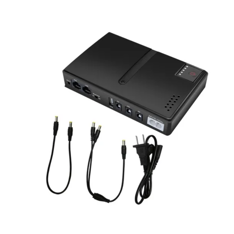 Fonte UPS Portátil 18W – Bivolt com Saídas DC 5V a 24V para Roteadores, Câmeras e Dispositivos de Rede