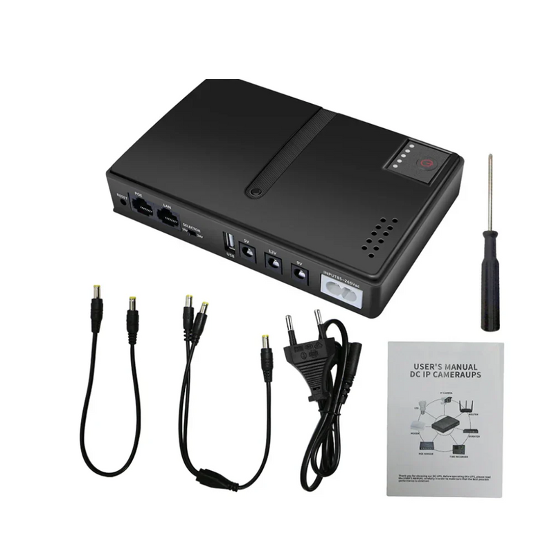 Fonte UPS Portátil 1018L – Backup DC com Saídas 5V a 24V para Roteador, Câmeras e Modem Óptico