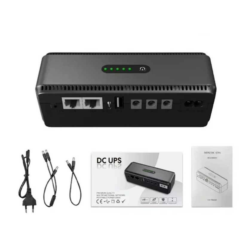 Fonte UPS Portátil 10400mAh – Backup Inteligente 5V a 24V para Roteadores, Câmeras e Mais