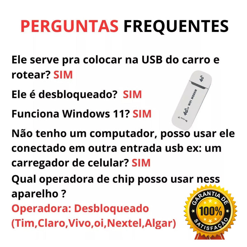 Mini Modem 4G Wi-Fi ZTE | Portátil com Chip LTE e USB