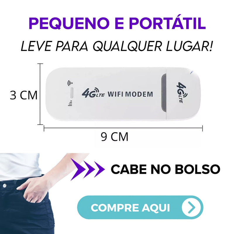 Mini Modem 4G Wi-Fi ZTE | Portátil com Chip LTE e USB